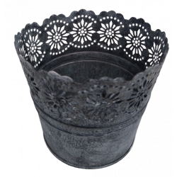 Cache pot zinc dentelle 12 cm