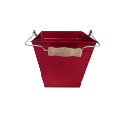 Cache pot carré zinc rouge...