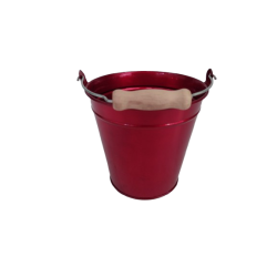 Cache pot Seau zinc rouge...