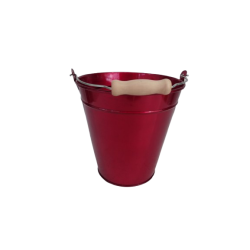 Cache pot Seau zinc rouge...