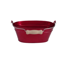 Jardinière ovale zinc rouge...
